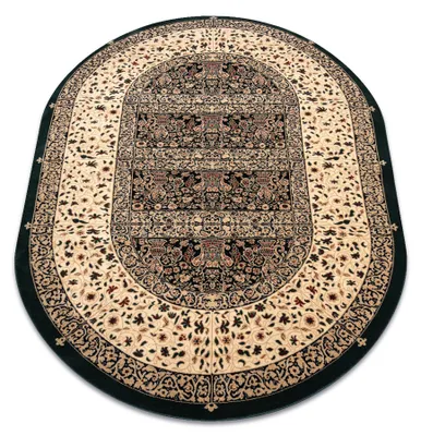 Image de Tapis en laine POLONIA ovale VITRAIL émeraude vert 170x235 cm
