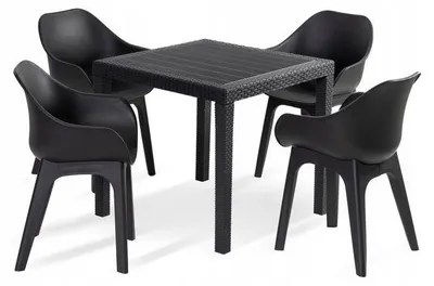 Produktbild von Liveto Uno Gartenmöbel-Set, Stühle + Tisch für 4 Personen