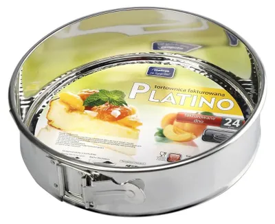 Productafbeelding van Gestructureerde springvorm van 24 cm, gemaakt van verzinkt staal, ronde cakevorm, 6,8 cm hoog