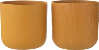 Zdjęcie produktu dla J-Line J-Line Doniczka Gene - Ceramiczna - Ochra - Xxl - 2 sztuki - Ø 26,5 Cm