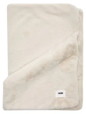 Produktbild von Toia Hundedecke in Hellbeige mit Felleffekt – Größe M (90 x 65 cm) – weiche & gemütliche Decke für Hunde