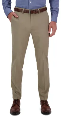 Produktbild von Haggar Mens Premium Comfort Slim Fit Flat Front Dress Pants, Medium Khaki, 32W x