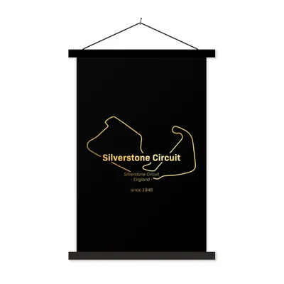 Produktbild von MuchoWow® Textilposter England - Formel 1 - Rennstrecke 60x90 cm mit schwarzem Rahmen - Poster Wohnzimmer