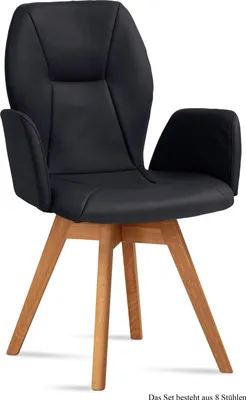 Produktbild von Armlehnstuhl drehbar (8er-Set) Draia 58x92x60 Eiche geölt/Anthrazit