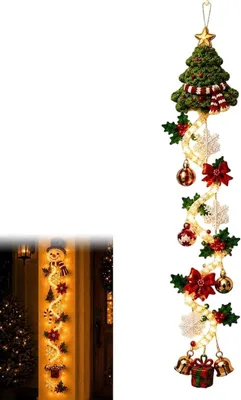 Produktbild von Leuchtender Weihnachts-Türhänger beleuchtete vertikale Weihnachtsdekoration (#B)