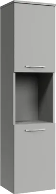 Produktbild von Badplaats Badezimmerschrank Montreal 30 x 30 x 131 cm Grau Matt - Hoch Badschrank Mit 2 Türen