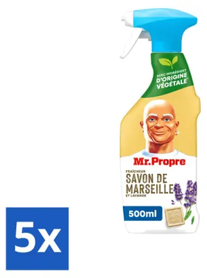 Produktbild von 5 x Mr. Proper Allesreiniger Spray - Marseille Seife und Lavendel - 500 ml - Vorteilspackung - 5 Stücke