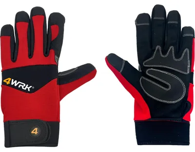 Produktbild von Mechanische Handschuhe - Arbeitshandschuhe 11/XXL - 4WRK Handschuhe Rot - Amara Leder TAI