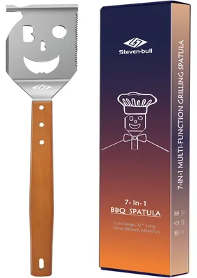 Image de Spatule pour barbecue d'extérieur - Spatule 7-en-1 pour barbecue - 44 cm