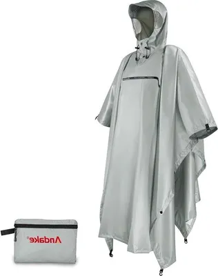 Produktbild von Famanu Regenponcho für Erwachsene mit Kapuze - leicht und wiederverwendbar