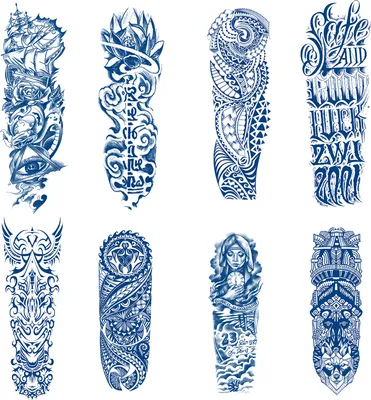 Produktbild von 8 extra große Sticker-Tattoo-Sticker, wasserfeste temporäre Sticker für Kinder, Erwachsene und Männer, 1 bis 2 Wochen haltbar,