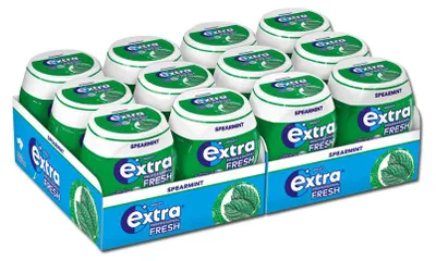 Image de Wrigleys Extra Professional Menthe sans sucre 50 dragées 70g paquet de 12