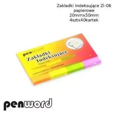 Produktbild von Registermarken 20 x 50 mm, 4 x 40 Stück, aus Papier – Penword