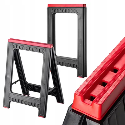 Immagine prodotto di Cavalletto per officina KADAX, cavalletto pieghevole in plastica 58x41,5x77cm, cavalletto da ponteggio con scala