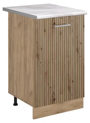 Immagine prodotto di Mobiletto base cucina Vicco R-Line Rovere artigianale/Rovere dorato 50 cm piano di lavoro Marmo, Model 70313