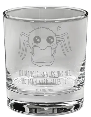 Produktbild von Mr. & Mrs. Panda Tumbler Spinne Agathe Sandwich - Transparent - Geschenk, Mut, Hunger, Whiskyglas, Hungrig, Whiskey, Glas, Glück, Whisky, Alles Wird gut, Lebensfreude