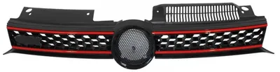 Obrázok produktu pre Centrálna mriežka chladiča pre VW Golf 6 VI 2008-2012 GTI Look Červený pruh.
