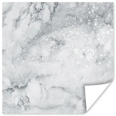 Produktbild von MuchoWow® Poster Marmor - Glitter - Grau 100x100 cm - Babyzimmer