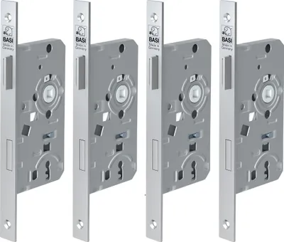 Produktbild von BASI - Einsteck-Zimmertürschloss - SET - 4x ES 921 - Lochung: Buntbart - Stulp käntig - DIN Rechts - 4x9210-5511