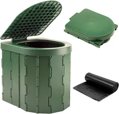 Image de Toilettes légères et portables pour le camping et l'extérieur ou l'intérieur, kit de toilettes pliable et autonettoyant.