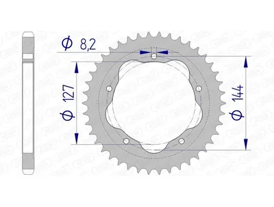 Imagen del producto de AFAM, piñón de aluminio estándar - 525 - Requiere soporte para piñón AFAM