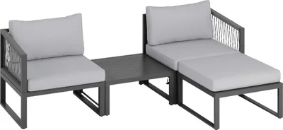 Produktbild von Lounge-Set Outdoor-Lounge Sitzlounge Willa 4-teilig aus Aluminium Anthrazit
