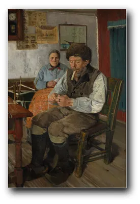 Produktbild von Kunstdruck „Der Netzreparateur (Garnbinderen)“ von Christian Krohg – 60 x 90 cm – ungerahmt