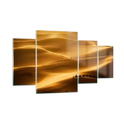 Produktbild von Bilder auf glas - Afrika Sahara Kamel Landschaft - 160x90cm - Glasbilder - Wandbilder - Kunstdruck - zum Aufhängen bereit - Wanddekoration aus Glas - Glas Bilder - Wandbild auf Glas - GDL160x90-0338