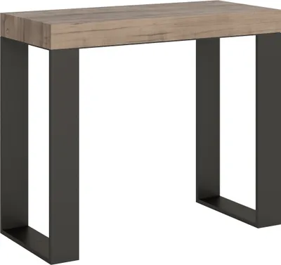 Produktbild von Ausziehbare Konsole 90x40/300 cm Gestell Tecno Premium Natureiche Anthrazit