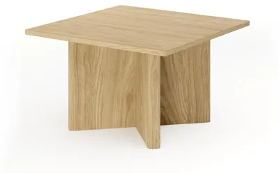 Productafbeelding van Vierkante salontafel BUNA, geolied eikenhout – moderne salontafel in Japandi-stijl – 80x80 cm