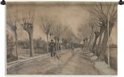 Produktbild von MuchoWow® Wandteppich Wandbehang Straße in Etten - Vincent van Gogh 120x80 cm Tapisserie Dekoration Wandtuch - Wanddekorationen - Wandtücher