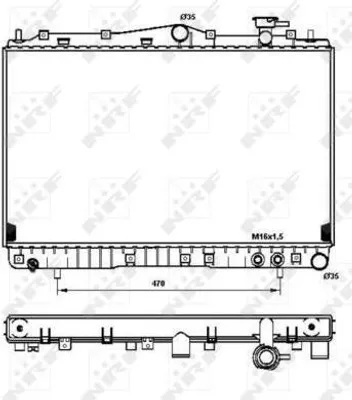 Produktbild von NRF 53259 Kühler Wasserkühler Motorkühler für HYUNDAI SONATA III (Y-3) SONATA II (Y-2)