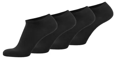 Produktbild von TOM TAILOR Uni Socken, 4er Pack - Basic, Sneakersocken, einfarbig Schwarz 39-42