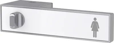 Produktbild von GRIFFWERK Griffpaar FRAME 1.0 GLAS weiß RAL 9016 WC rechts TS 38-45 mm Samtgrau