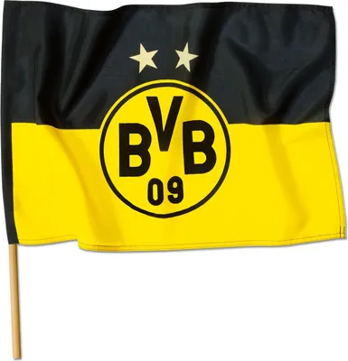 Produktbild von BVB Stockfahne 90x60cm schwarz gelb