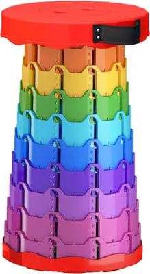 Produktbild von Ausziehbarer Hocker mit Tragegriff, tragbar, höhenverstellbar, leicht, robust, ideal für Camping, Picknick, Angeln, Teleskop-Klappstuhl