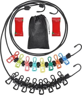 Produktbild von Reise-Wäscheleine mit 12 Wäscheklammern und Handtuch - 1,8 m