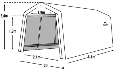 Image de Shelter Logic Garage-in-a-Box 18,3m² en métal Garage Abri Garage préfabriqué 18,3 m² Toit à deux versants