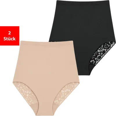 Produktbild von Shapingslips Shapewear Damen Unterwäsche Bauchweg 1er-3er Pack Shape Slips - Schwarz Natur L 2 Stück