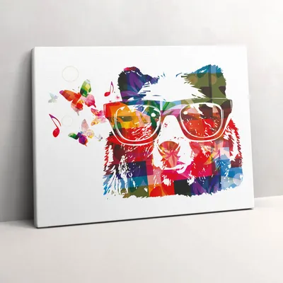 Produktbild von Bärenkopf – Leinwandbild Wandbild – 80x60 cm – Leinwandbilder – Wandbilder – Schlafzimmer – Flur