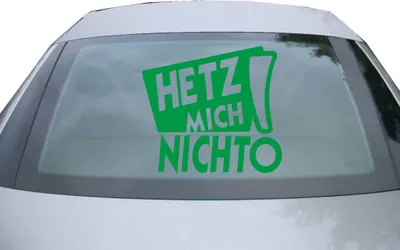 Produktbild von Indigos UG - Aufkleber Heckscheibe & Motorklappe DE2085 - grün - 600x549 mm - hetz! mich nicht - Auto Scheiben Fenster Heckklappe Tuning Racing JDM - Die cut