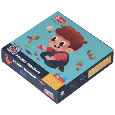 Zdjęcie produktu dla Dziecięce tangramy, układanka puzzlowa, kieszonkowy tangram, tangram do samodzielnego wykonania, drewniany tangram dla dzieci, intelektualna układanka pomoc dydaktyczna