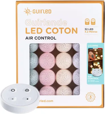 Productafbeelding van Lichtsnoer met ballen van katoen - LED - USB - Draadloze afstandsbediening - Nachtlampje voor baby's - 2 uur - Eenhoorn