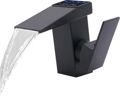 Produktbild von Waschtischarmatur G3/8 Bad Wasserhahn Mischbatterie Wasserfall Schwarz