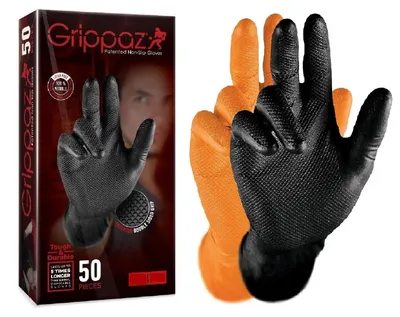 Produktbild von Grippaz Nitril-Handschuhe 246 Schwarz (50 Stück) SCHWARZ - XL