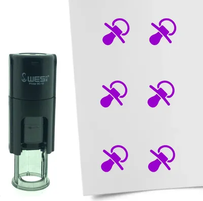Obrázek produktu pro Dudlík CombiCraft Stamp 10mm kulatý - fialový inkoust