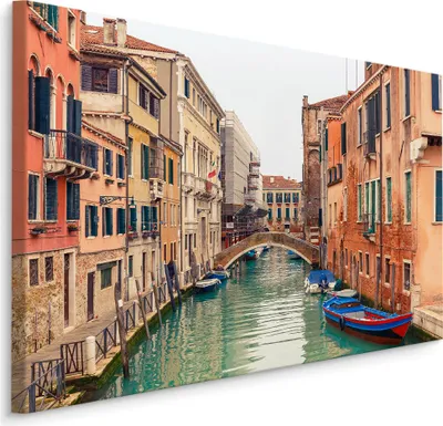 Produktbild von Fabelhafte Canvas LEINWAND BILDER 90x60 cm XXL Kunstdruck Venedig Stadt Kanal Gondeln