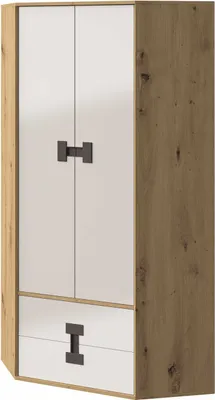 Produktbild von Kaiser Möbel Eckgarderobe Kinderschränke Jugendzimmer Kinderzimmer 191/88/88 cm INDEX Weiss/Eiche