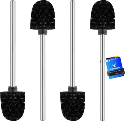 Obrázek produktu pro Sada toaletních kartáčů – 4 kusy – 8 x 36 x 8 cm – černá barva