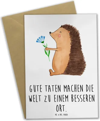Produktbild von Mr. & Mrs. Panda Glückwunschkarte Freundlichkeiten verbreiten - Weiß - Geschenk, einladungskarten, Trost, Freundlichkeit entfacht, Grußkarten, Zuversicht, Stress, Lächeln